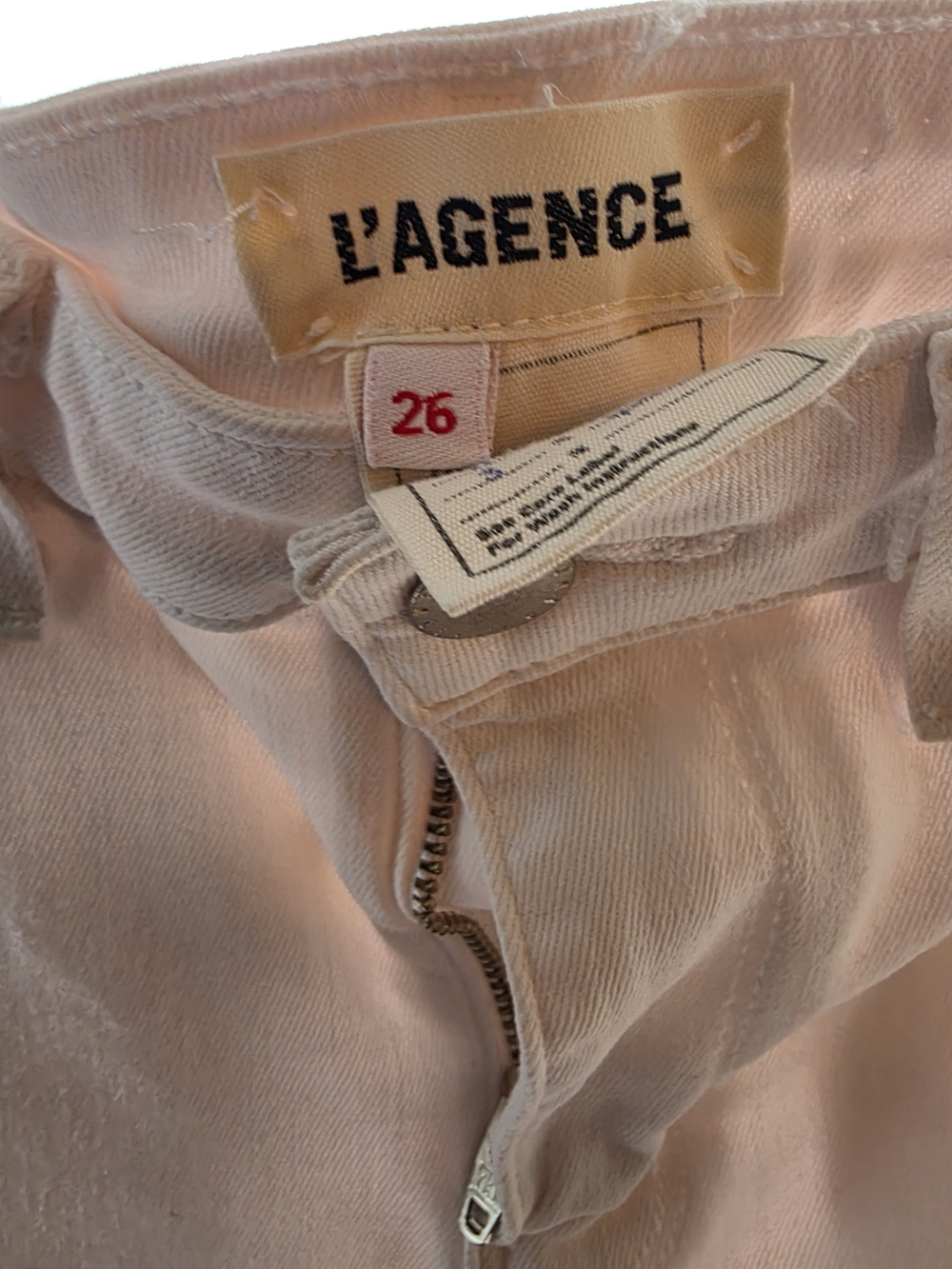 L'AGENCE White Skinny Zip-Front Jeans